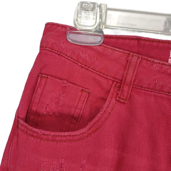 One Teaspoon High Waist Awesome Baggies Red Distressed Ripped Jeans 28x28 Sz 26 - Picture 7 of 9